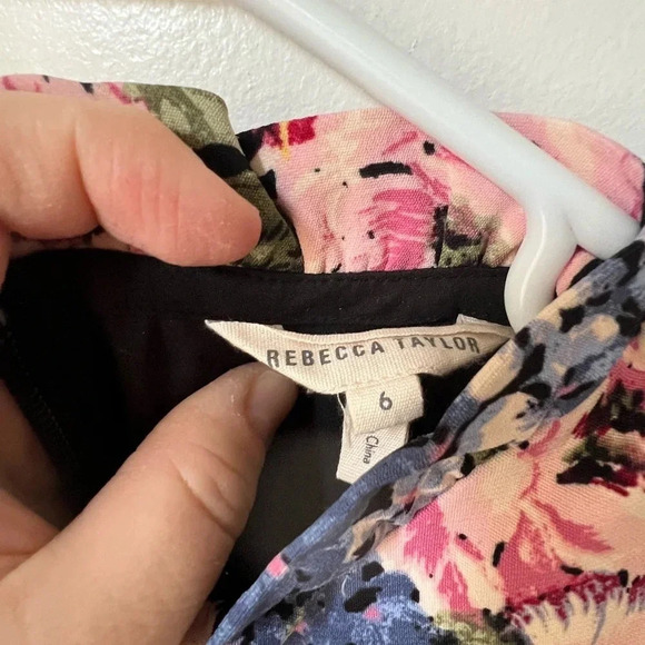 REBECCA TAYLOR Lavinia Rose High Collar Dress - Picture 7 of 7